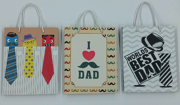 (MGT02)[Glitter] Dad\'s Celebration 3-Design Gift Bag